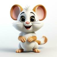 3d dibujos animados linda ratón ai foto