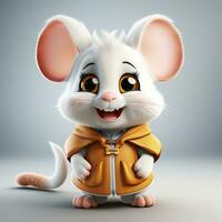 3d cartoon cute mouse ai photo