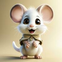 3d cartoon cute mouse ai photo