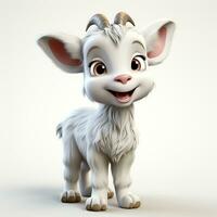 3d cartoon cute goat ai photo