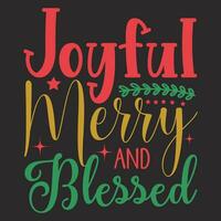 joyful merry and blessed vector