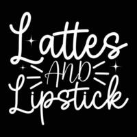 lattes and lipstick vector