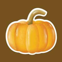 Pumpkin watercolor sticker vector