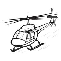 Black and white helicopter flying in the sky vector