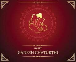 Greeting card Happy Ganesh Chaturthi. Vector illustration
