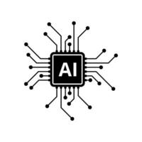 ai chip icono vector aislado