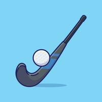 Field hockey stick cartoon vector illustration sport equipment concept icon isolated