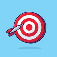 Dart arrow and target cartoon vector illustration sport equipment concept icon isolated