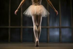 bailarina bailando en ballet clase. generativo ai foto