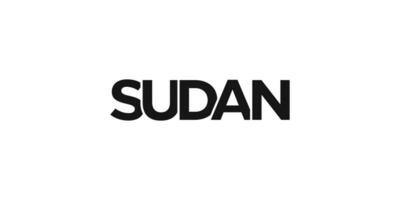 Sudan emblem. The design features a geometric style, vector illustration with bold typography in a modern font. The graphic slogan lettering.