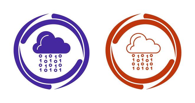 icono de vector de codificación de nube