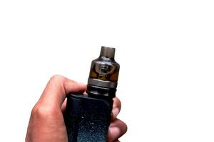 E-cigarette or vaping device with white background. photo