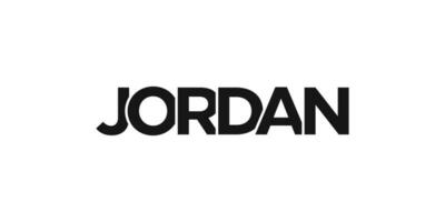 Jordán emblema. el diseño caracteristicas un geométrico estilo, vector ilustración con negrita tipografía en un moderno fuente. el gráfico eslogan letras.