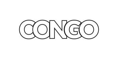 Congo emblem. The design features a geometric style, vector illustration with bold typography in a modern font. The graphic slogan lettering.