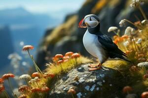 In its element A captivating puffin Fratercula arctica in its habitat AI Generated photo