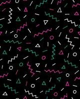 a black background with colorful geometric shapes vector