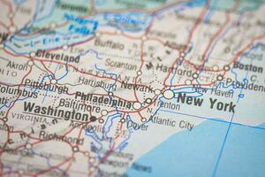 New York United States on the map photo