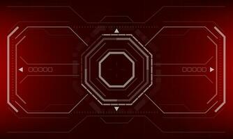 HUD sci-fi interface screen view white geometric on red design virtual reality futuristic technology creative display vector