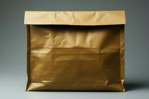 Simple elegance, Isolated brown bag packaging template presented with front and back views AI Generated photo