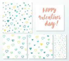 Valentines day herts patterns set with lettering design elements photo