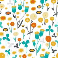 Seamless bright scandinavian floral pattern photo