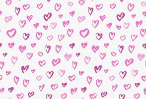 Seamless background pattern with hand drawn textured pink hearts photo