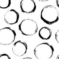 Seamless pattern with distressed dry brush circles and spots photo