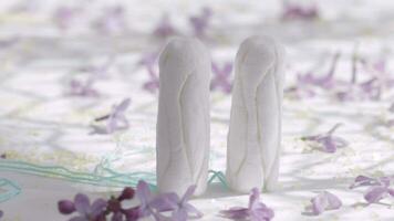 une paire de blanc coton tampons sur une blanc surface video