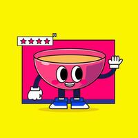 Bowl Illustration Mascot 01 vector