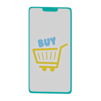 Online shop objects , 3D rendering on a transparent background png