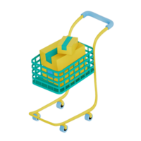 Online shop objects , 3D rendering on a transparent background png
