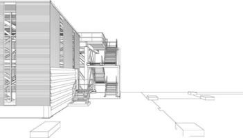 3d ilustración de industrial edificio vector