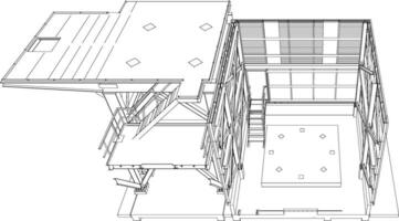 3d ilustración de industrial edificio vector