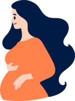 Hand Drawn Mother or pregnant woman in flat style png