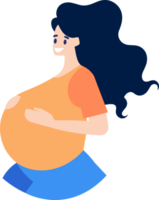 mano dibujado madre o embarazada mujer en plano estilo png