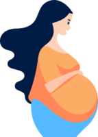 Hand Drawn Mother or pregnant woman in flat style png