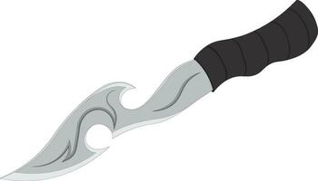 Steel dagger with wavy blade vector illustration