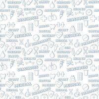 Medical handrawn element pattern background vector