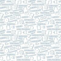 Multimedia handrawn element pattern background vector