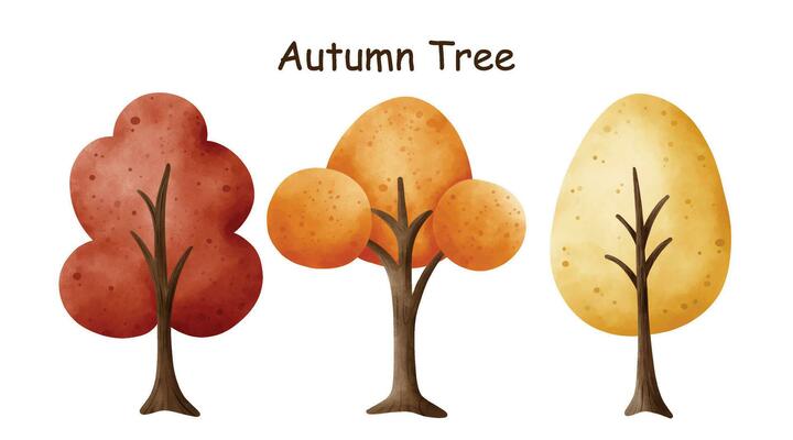 A set of red, orange, and yellow trees in autumn