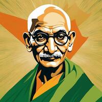 vector ilustración para 2do octubre Gandhi Jayanti con bonito y hermosa diseño por ai generado foto