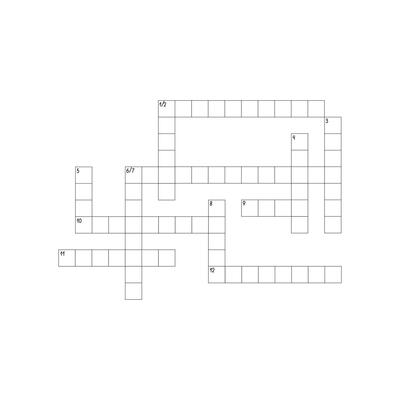 Blank crossword puzzle grid empty template circles to fill in for