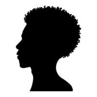 africano hombre cabeza perfil silueta. vector ilustración