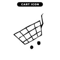 trolley icon design with black hand drawn outline style vector