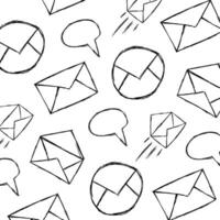 message icon design, with various design shapes, with a hand drawn black outline style vector