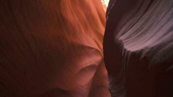 Antelope Canyon for Background - Impressive Rock Formations in Page Arizona Creating Labyrinth, Abstract Pattern Sandstone Walls and Beams of Sunlight video