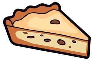 Apple pie slice Flat vector icon Illustration, Cute Slice of Apple pie.