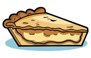 Apple pie slice Flat vector icon Illustration, Cute Slice of Apple pie.