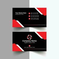 elegant black business card template modern visiting card Free vector