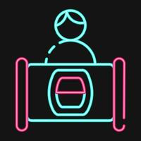 Icon voting booth. Indonesian general election elements. Icons in neon style. Good for prints, posters, infographics, etc. vector